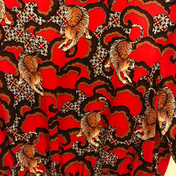 Rare Sandro Tiger Print Red Silk Dress Sz 1 - Picture 6 of 9